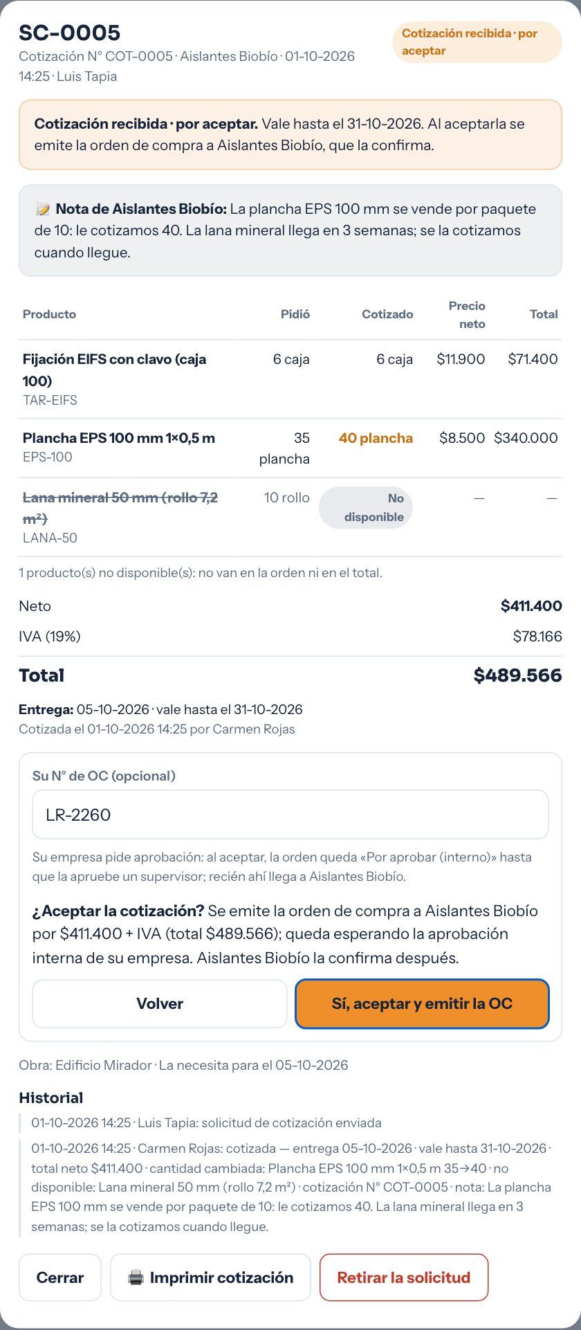 Luis acepta con aprobación interna