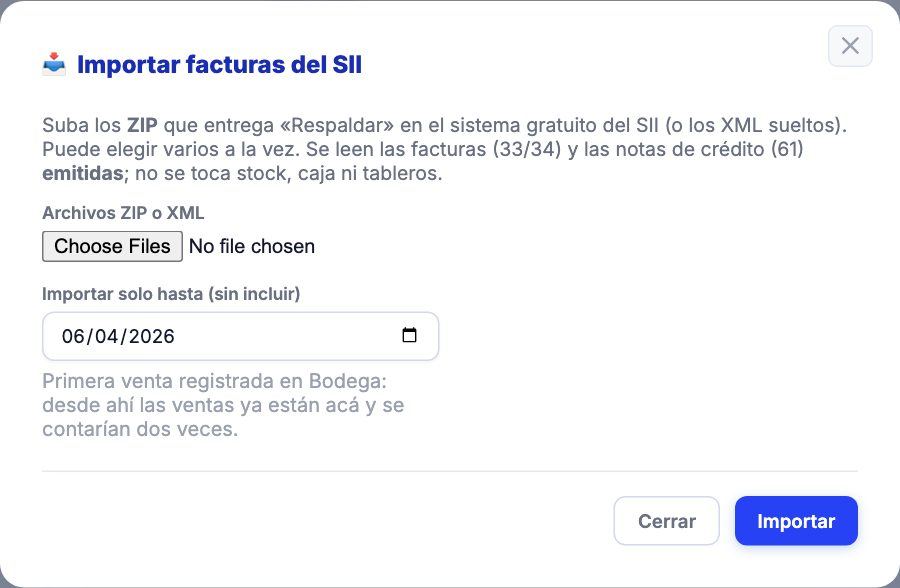 Importar facturas del SII