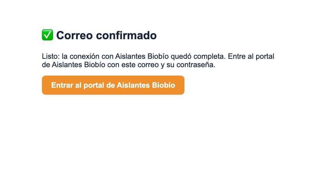 Correo confirmado