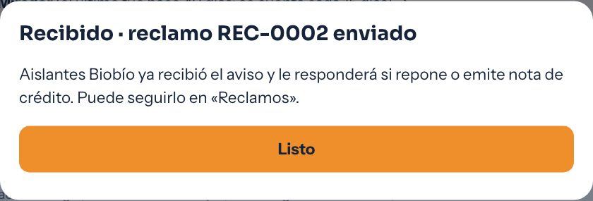 Reclamo enviado