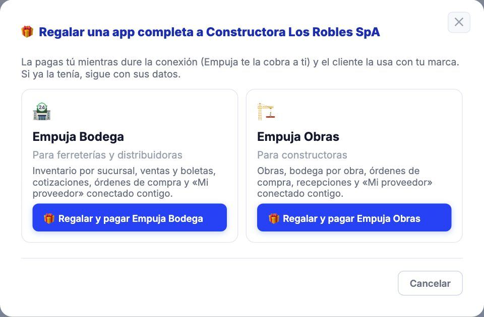 Ventana para regalar una app